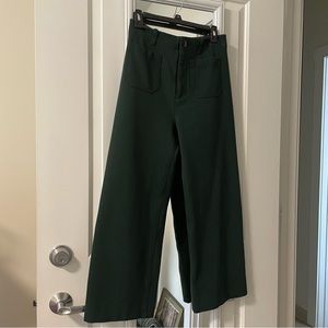 Anthropologie Wide Leg Pant - Pine Green